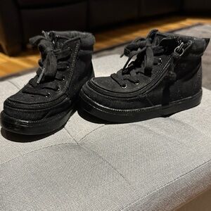 Kids Black Lace-Up Sneakers